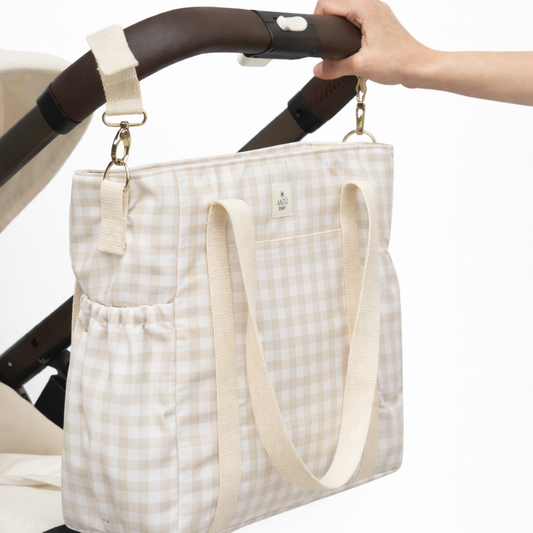Bolso de Maternidad Vichy Beige