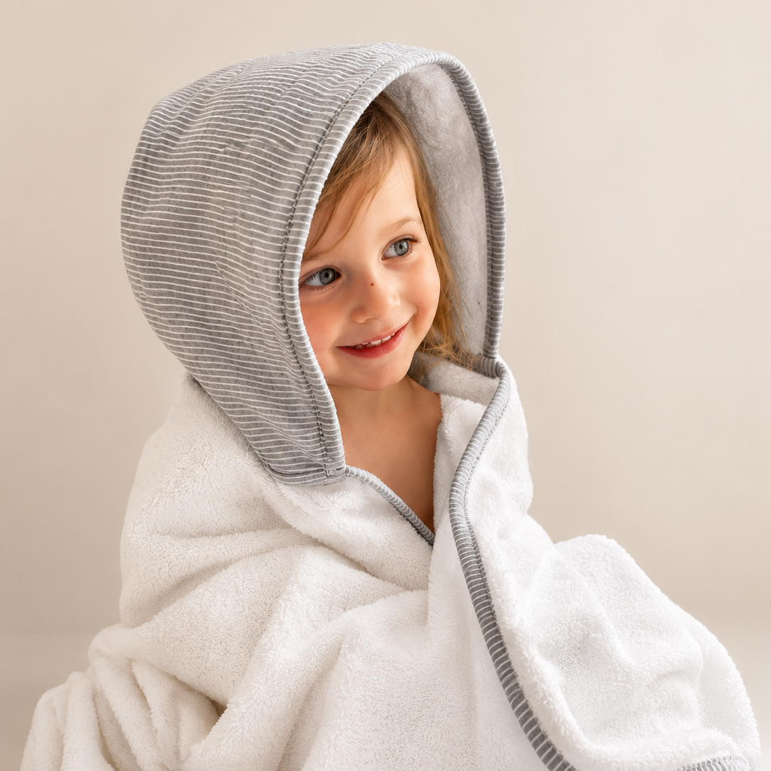 Toalla Infantil Rayas Gris