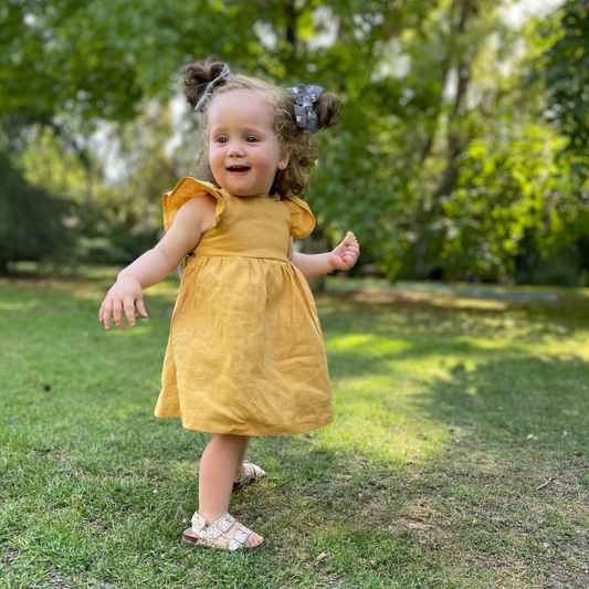 Vestido Lino Mostaza
