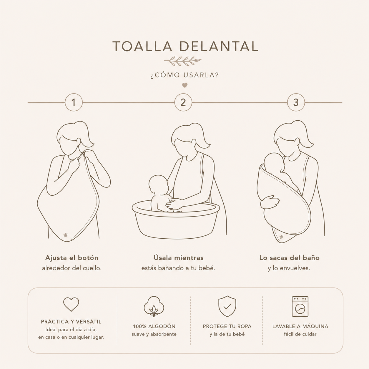Toalla Delantal Rayas Beige
